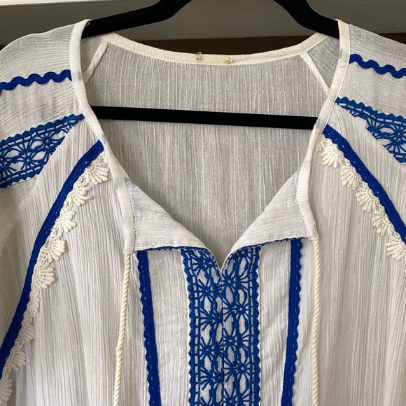 Dodo Bar Or White and Blue Long Dress sz S - Picture 10 of 13